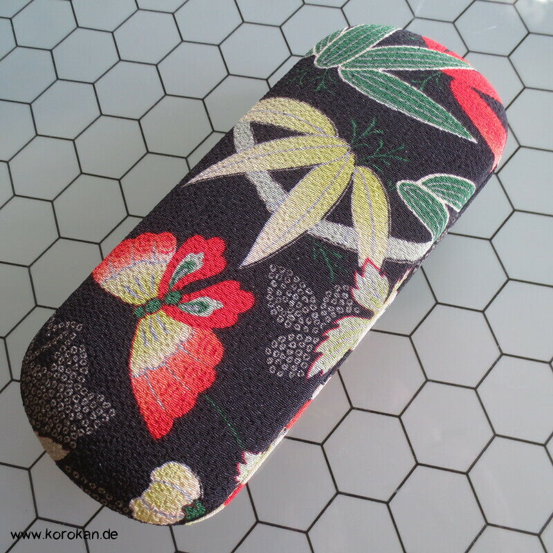 japanisches Brillenetui  - Hardcase bezogen mit Chirimen Seidencrepe