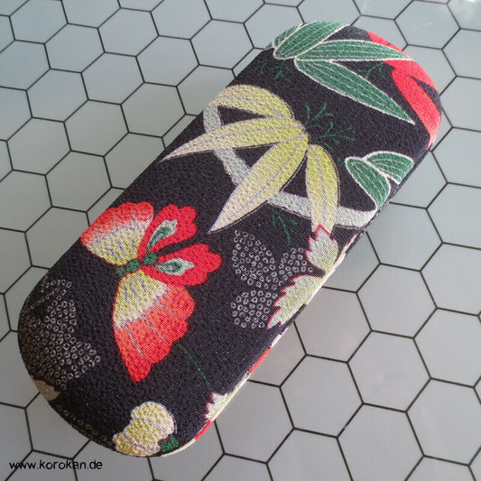 japanisches Brillenetui  - Hardcase bezogen mit Chirimen Seidencrepe