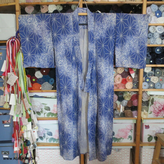 Asanoha Batik Shibori Hitoe Kimono, Rho Seide