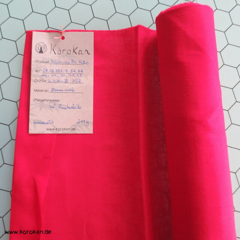 kirschroter Batist Baumwollfutterrest für Kimono