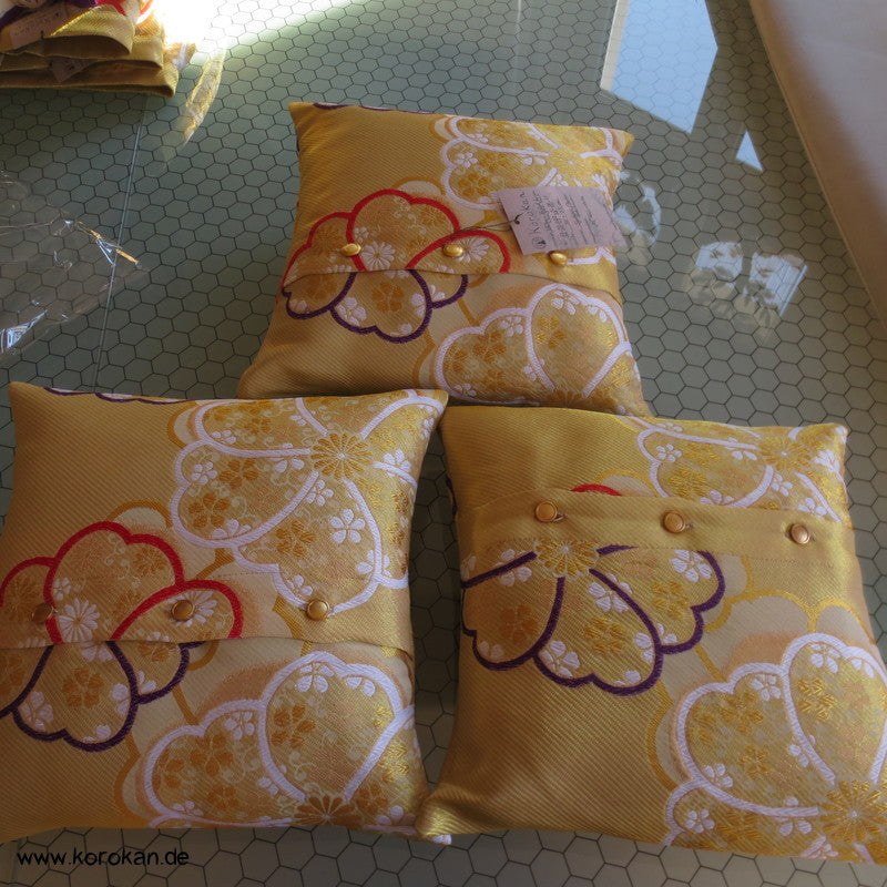 gold Ume rot - lila Ichikura Brokat kleines Kissen
