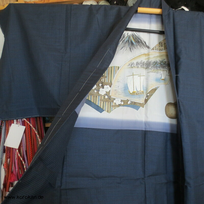 Tsumugi Seiden Haori Kimono Jacke, Bildfutter