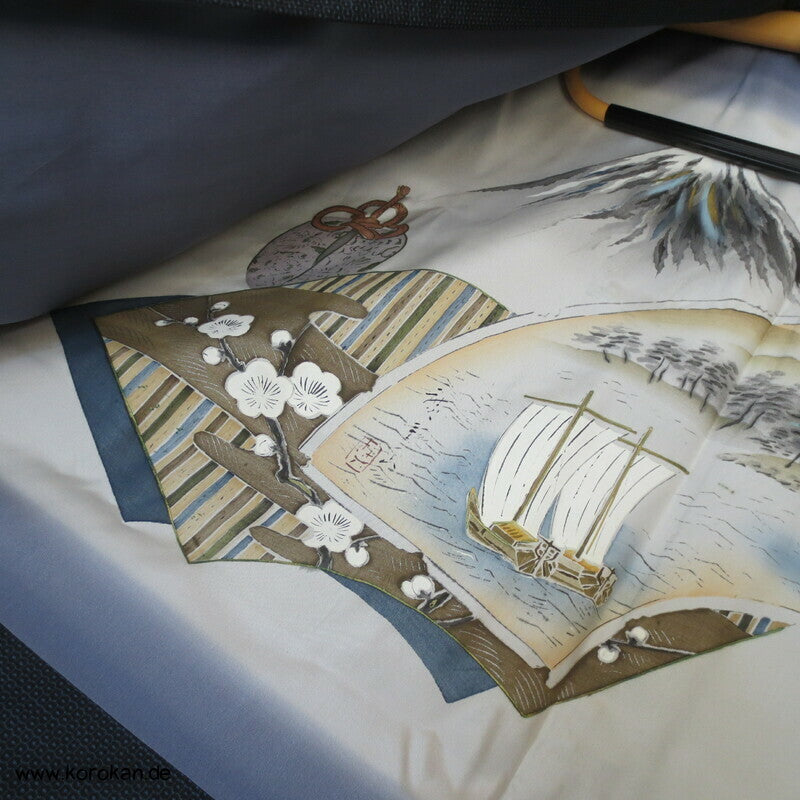 Tsumugi Seiden Haori Kimono Jacke, Bildfutter