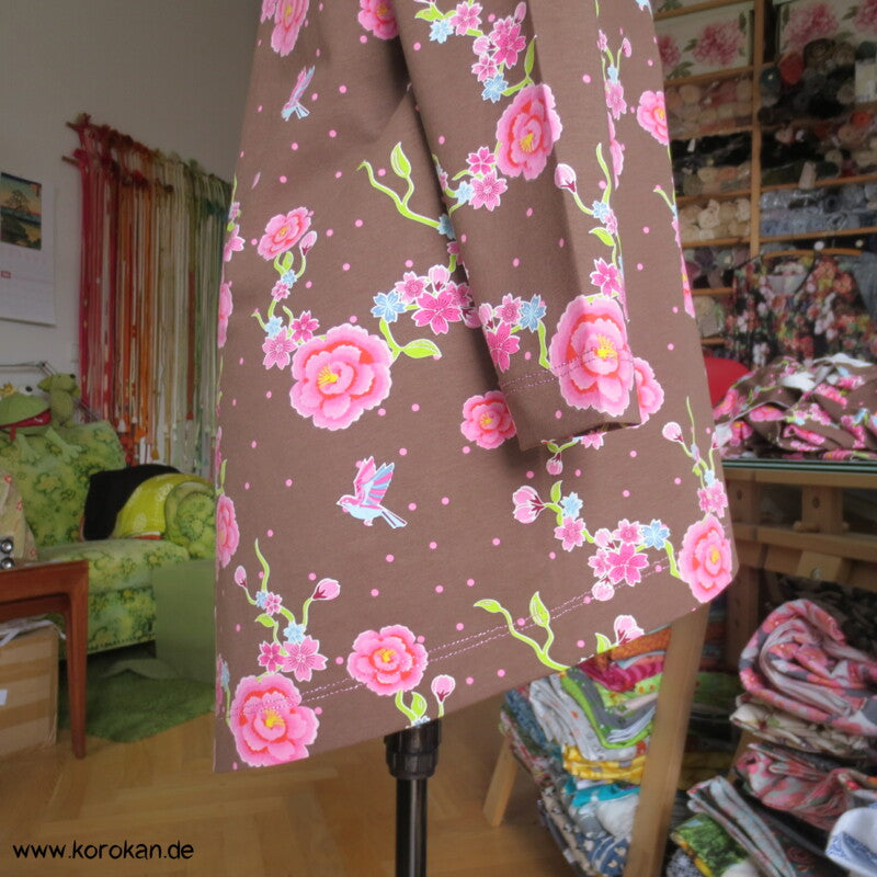 A Linien Shirt aus Stenzo Baumwolljersey Blumen, Vögel
