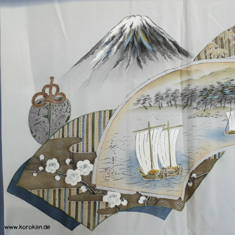 Tsumugi Seiden Haori Kimono Jacke, Bildfutter