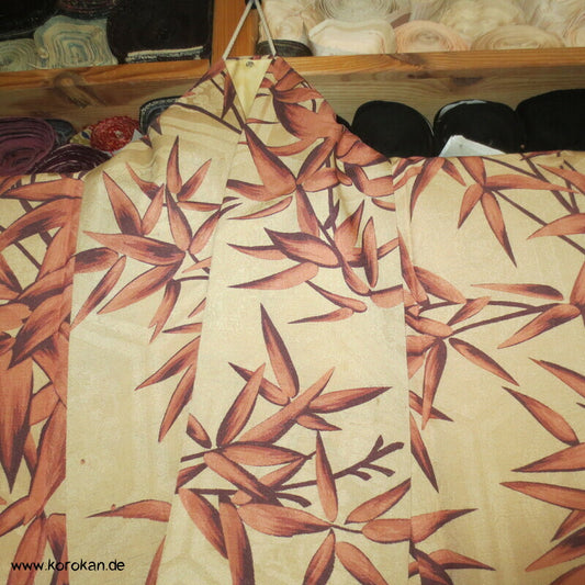 Winterbambus Komon Kimono, Rinzu Damast Seide