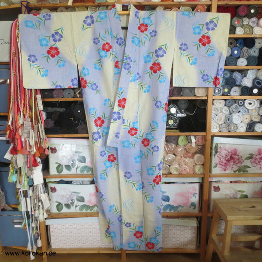 Kenzo Japan Yukata Nadeshiko Grasnelken Baumwoll Sommer Kimono