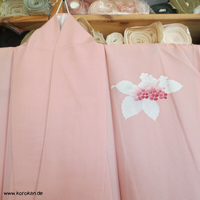Hydrangea Hitoe Tsukesage Kimono, Rho Seide