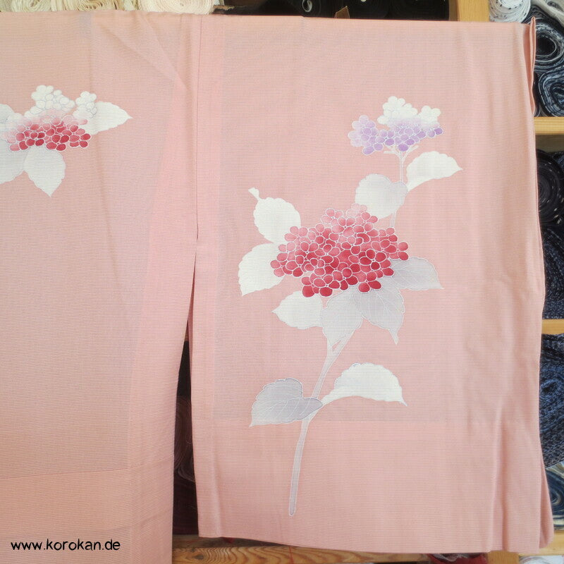 Hydrangea Hitoe Tsukesage Kimono, Rho Seide