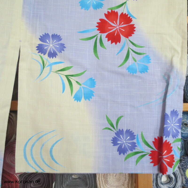 Kenzo Japan Yukata Nadeshiko Grasnelken Baumwoll Sommer Kimono