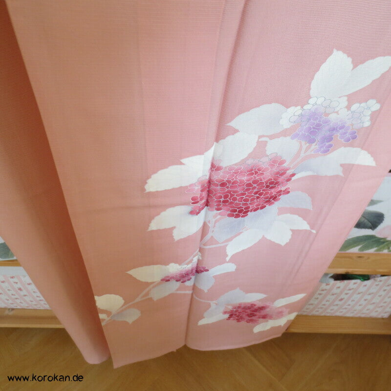 Hydrangea Hitoe Tsukesage Kimono, Rho Seide