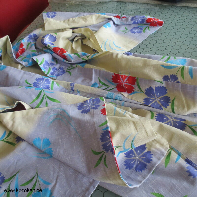 Kenzo Japan Yukata Nadeshiko Grasnelken Baumwoll Sommer Kimono