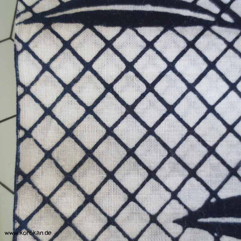 Blumen auf Grid Yukata Kimono Baumwoll Stoff