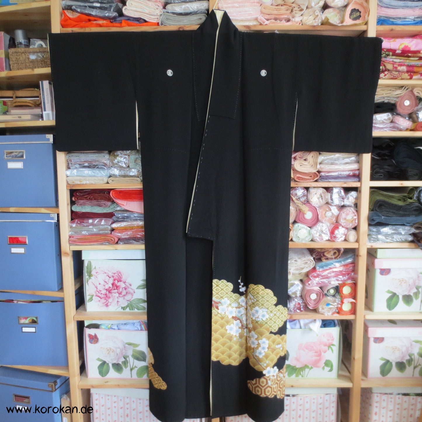 Kirschblüten Wolken Tomesode Seiden Kimono