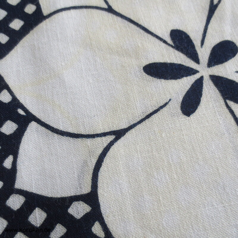 Blumen auf Grid Yukata Kimono Baumwoll Stoff