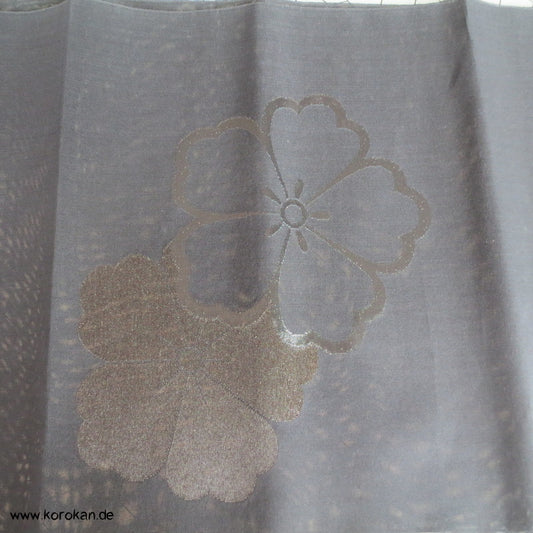 schwarz - hauchzarte Sakura Blüten Obi Sha Seide