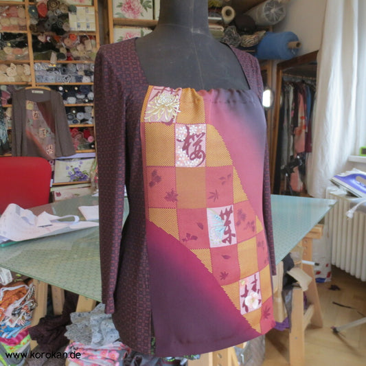 Balconett Panel Shirt weinrot