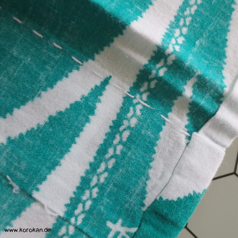 türkisgrüner Wisteria Homongi Yukata Baumwoll Kimono