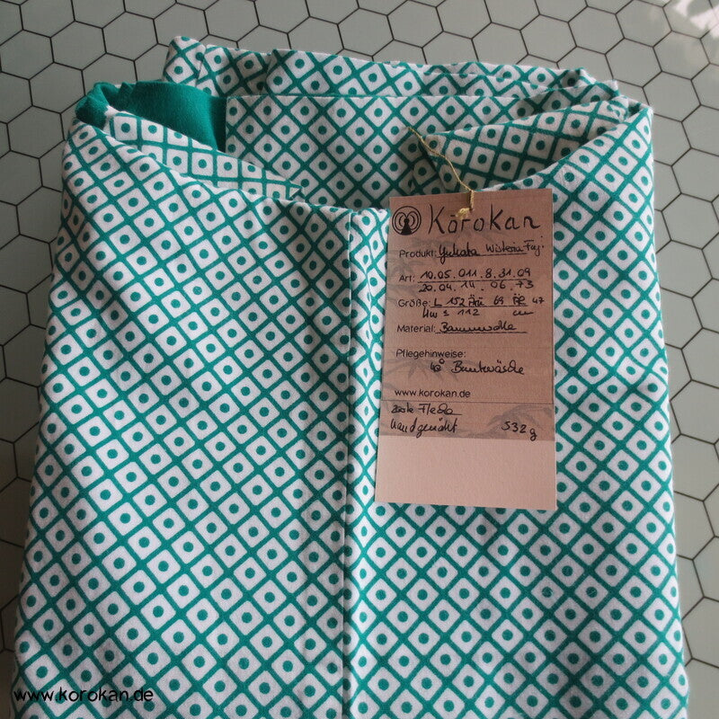 türkisgrüner Wisteria Homongi Yukata Baumwoll Kimono