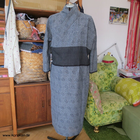 Kimono Kleid aus Seide / Hanf / Ramie Kasuri Tsumugi