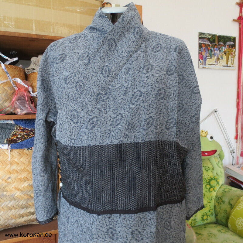 Kimono Kleid aus Seide / Hanf / Ramie Kasuri Tsumugi
