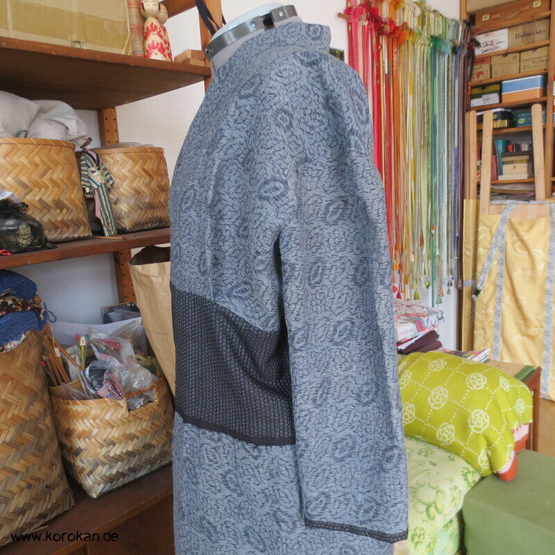 Kimono Kleid aus Seide / Hanf / Ramie Kasuri Tsumugi