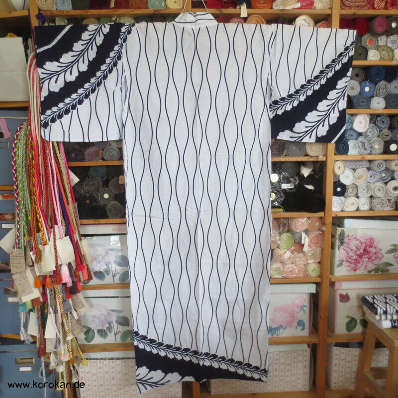 Wisteria Tatewaku Homongi Yukata Baumwoll Kimono
