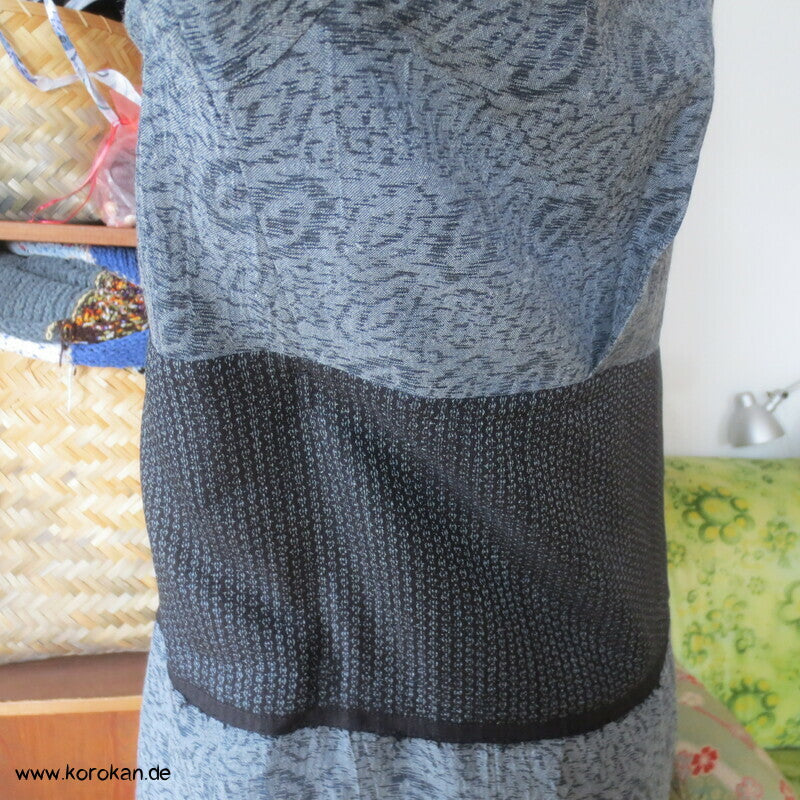 Kimono Kleid aus Seide / Hanf / Ramie Kasuri Tsumugi