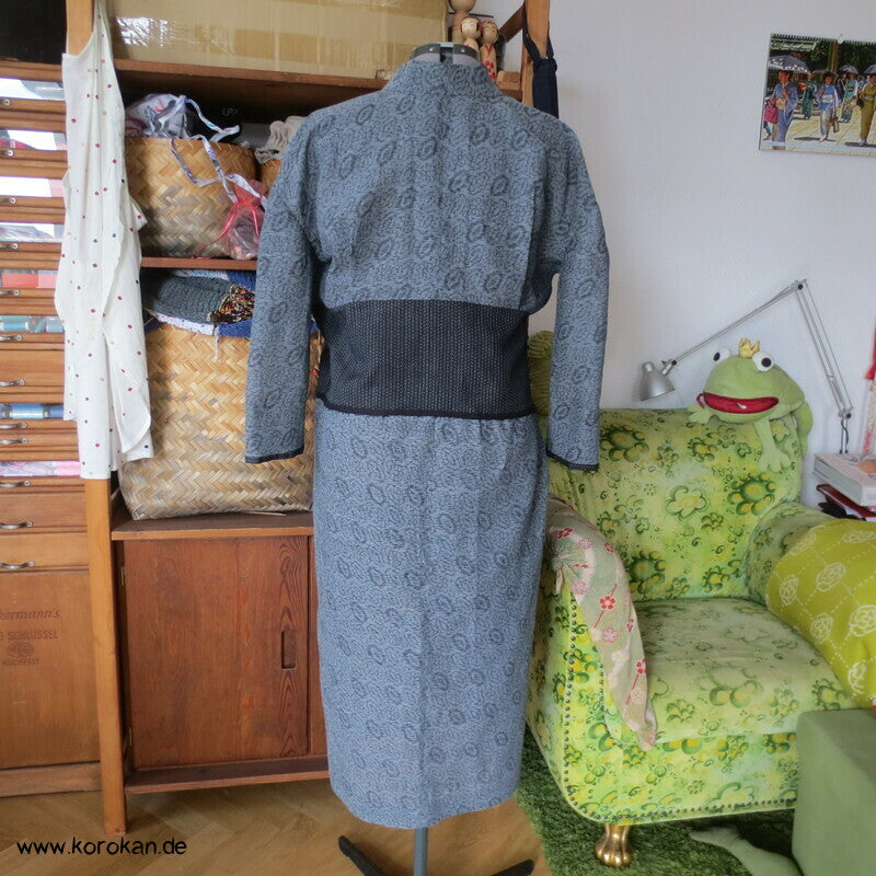 Kimono Kleid aus Seide / Hanf / Ramie Kasuri Tsumugi
