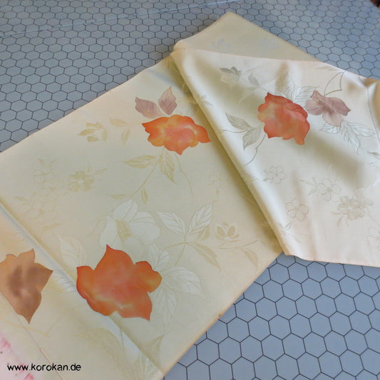 Blüten Kimono Seide - gewebte und gemalte