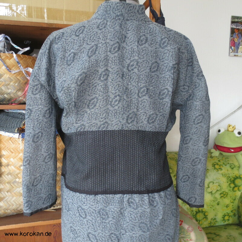 Kimono Kleid aus Seide / Hanf / Ramie Kasuri Tsumugi