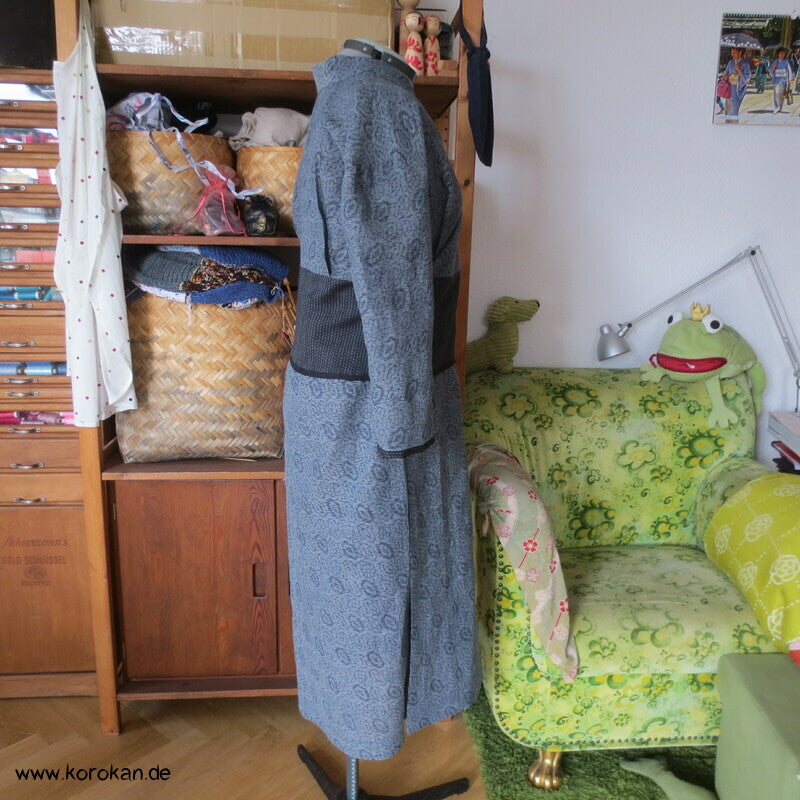Kimono Kleid aus Seide / Hanf / Ramie Kasuri Tsumugi