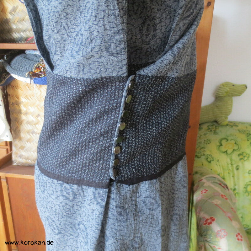 Kimono Kleid aus Seide / Hanf / Ramie Kasuri Tsumugi