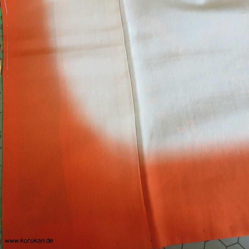 Japan Kranich und Pinien Druck Tsumugi Seiden Kimono