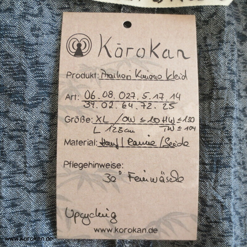 Kimono Kleid aus Seide / Hanf / Ramie Kasuri Tsumugi