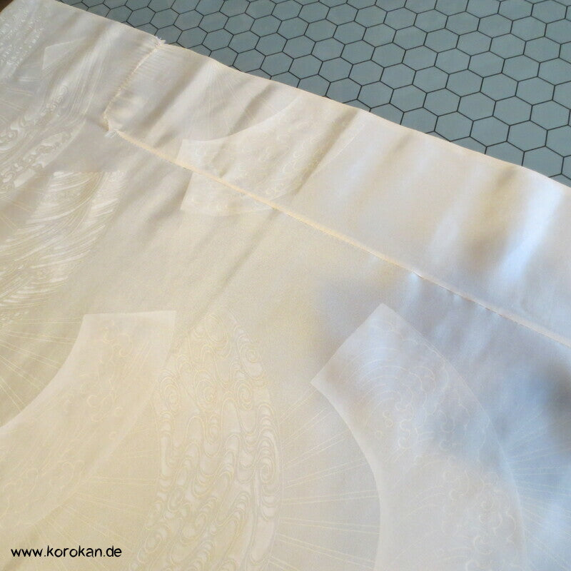 Fächerdruck Seidenpongé Araihari Kimono Futterstoff