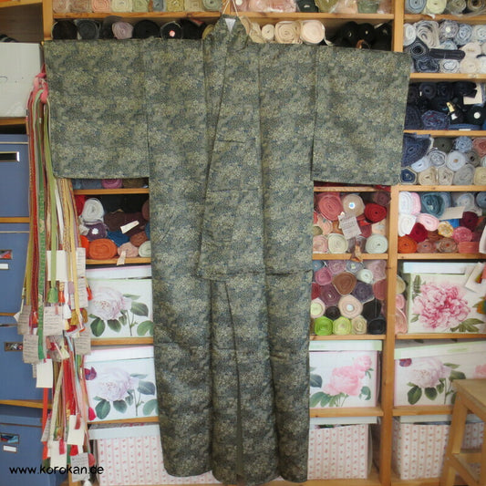 Kiribame Steinplattenmuster Jacquard Komon Kimono