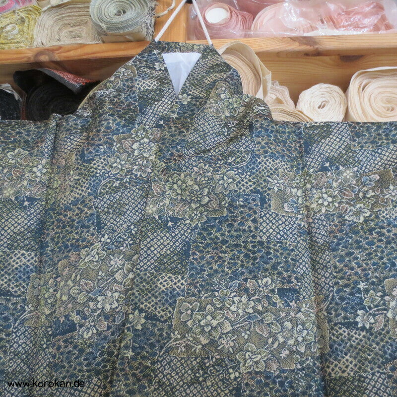 Kiribame Steinplattenmuster Jacquard Komon Kimono