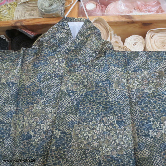 Kiribame Steinplattenmuster Jacquard Komon Kimono