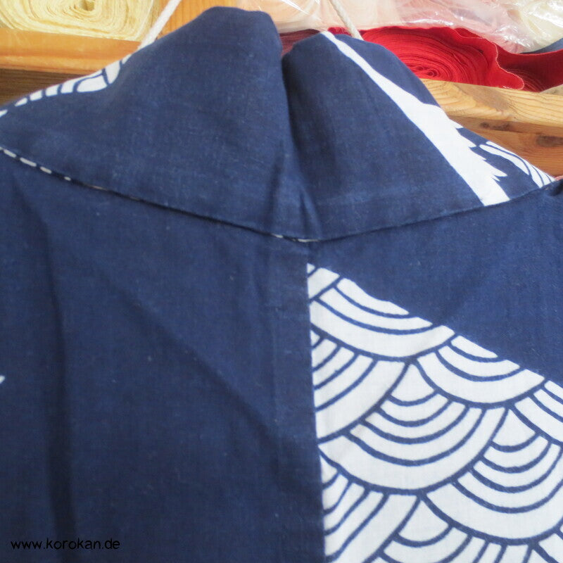 Yukata Baumwoll Kimono Kraniche und Wellen