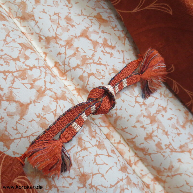 Arabesken Seidendamast Haori Kimono Jacke, kupfer
