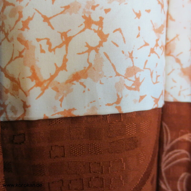 Arabesken Seidendamast Haori Kimono Jacke, kupfer