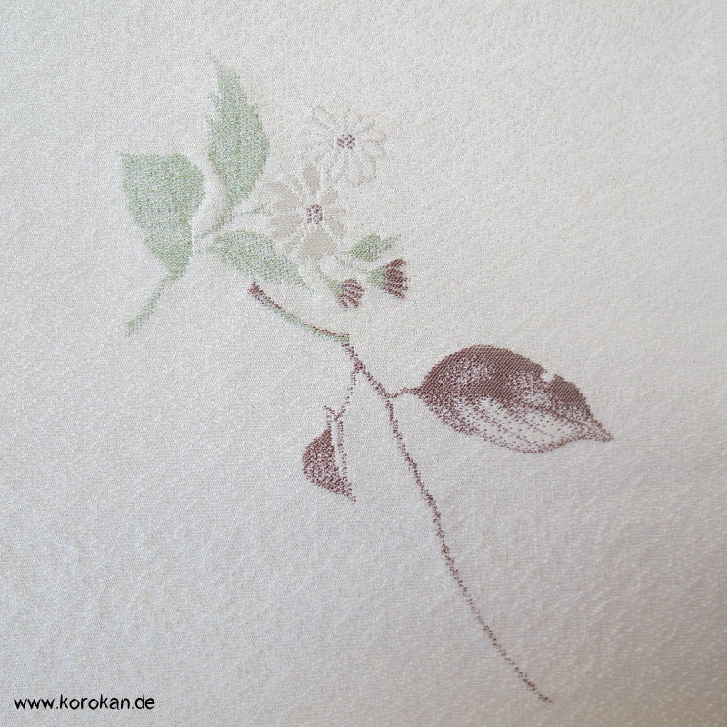 Kanji auf Blume Obi Seide, gewebt