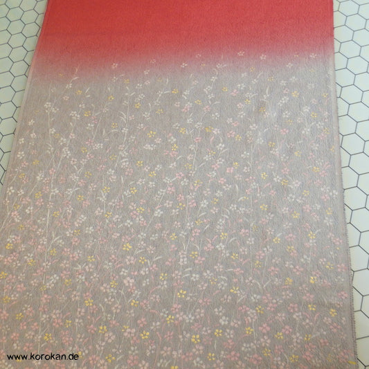 Araihari Homongi Kimono Millefleur Seidendamast mit Farbverlauf
