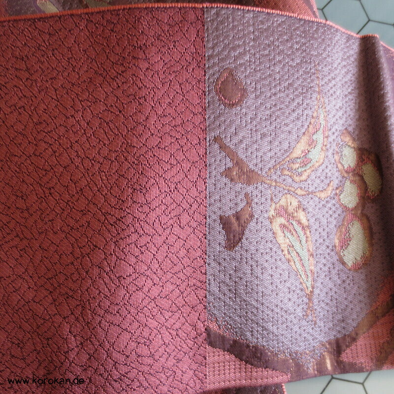 abstrakte Matelassé Blumen Nagoya Obi
