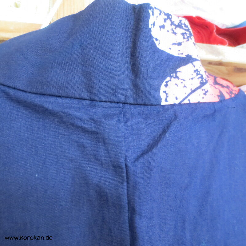 Japan Baumwoll Yukata Kimono bunte Lilien auf blau