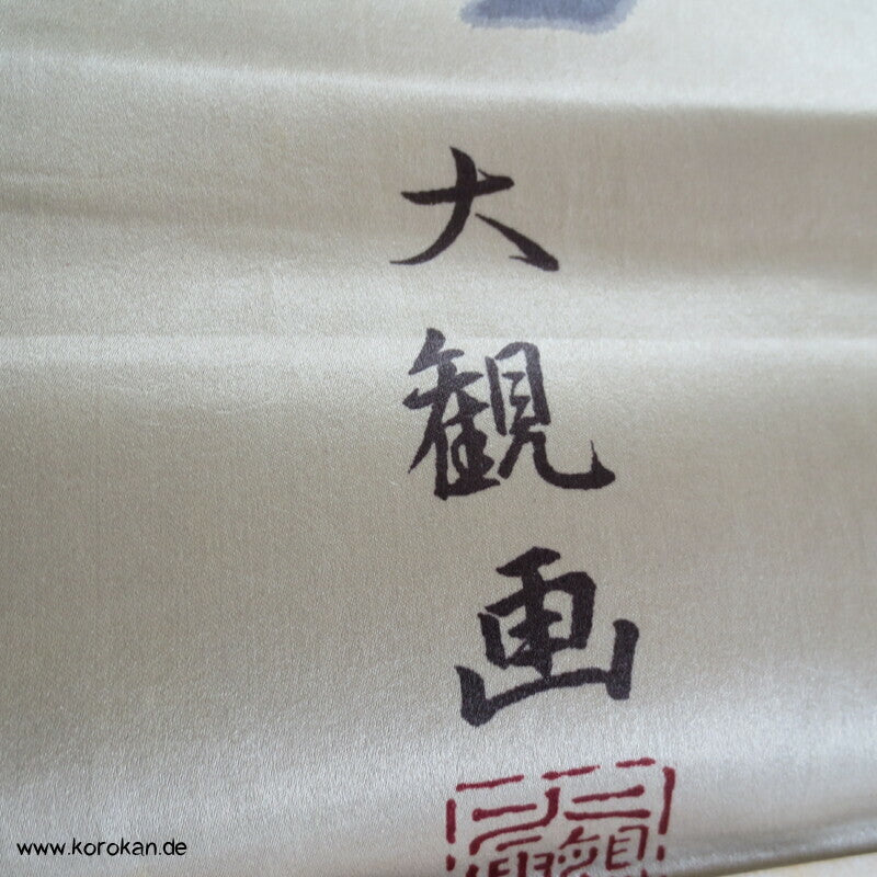 bemalter Seidensatin Haori Schulter Futter - Habicht
