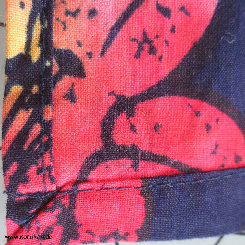 Japan Baumwoll Yukata Kimono bunte Lilien auf blau