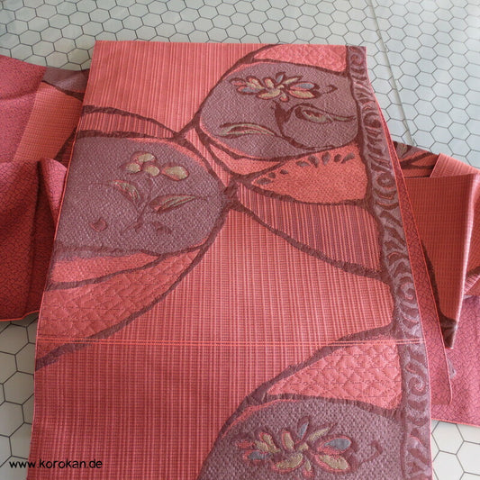 abstrakte Matelassé Blumen Nagoya Obi