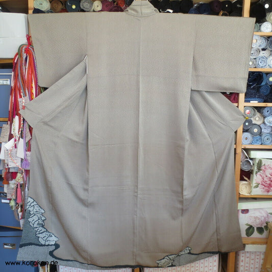 schmaler Shibori Rand, Uferhäuser Seidendamast Iro Tomesode Kimono